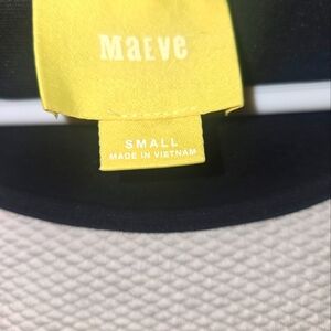 Maeve Anthropologie Black & Cream Cap Sleeve Color-blocked Mod Shift Dress